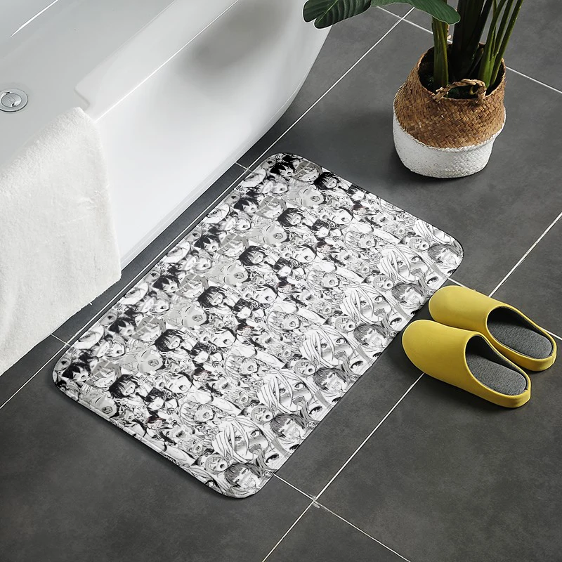 

Cartoon Anime Bathroom Non-Slip Mat Flannel High Quality Absorbent Carpet Living Room Bedroom Shower Rugs 3Pcs Toilet Mat Set