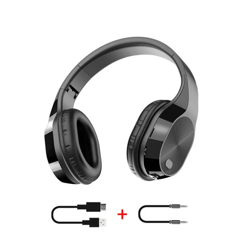 

T5 Wireless Headset Bluetooth Folding Head-mounted Card Sports Computer Gaming Headphones 9D Surround Sound Hot