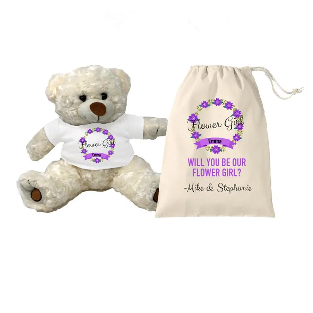 Свадебный Медведь цветок девочка медведь мальчик и подарочный пакет