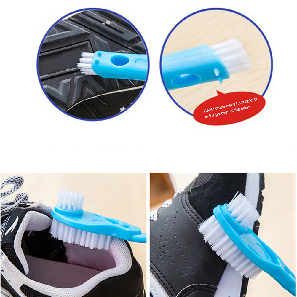 Щетка для обуви с двойной головкой длинной ручкой уборки дома мытья кроссовок
