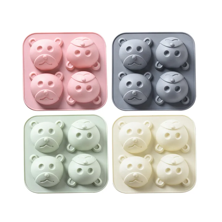 

4 Silicone Bear Cake Mould Jelly pudding dessert rice cake chocolate mold baking mold Kitchen easy to take off mold