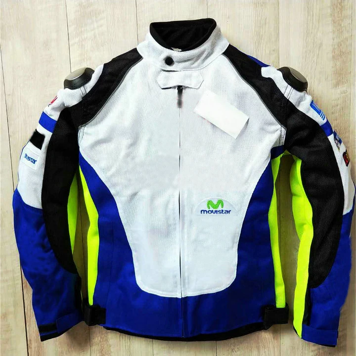 Giacca estiva blu bianca per moto Yamaha MX Dirt Bike giacca da moto fuoristrada con protezione