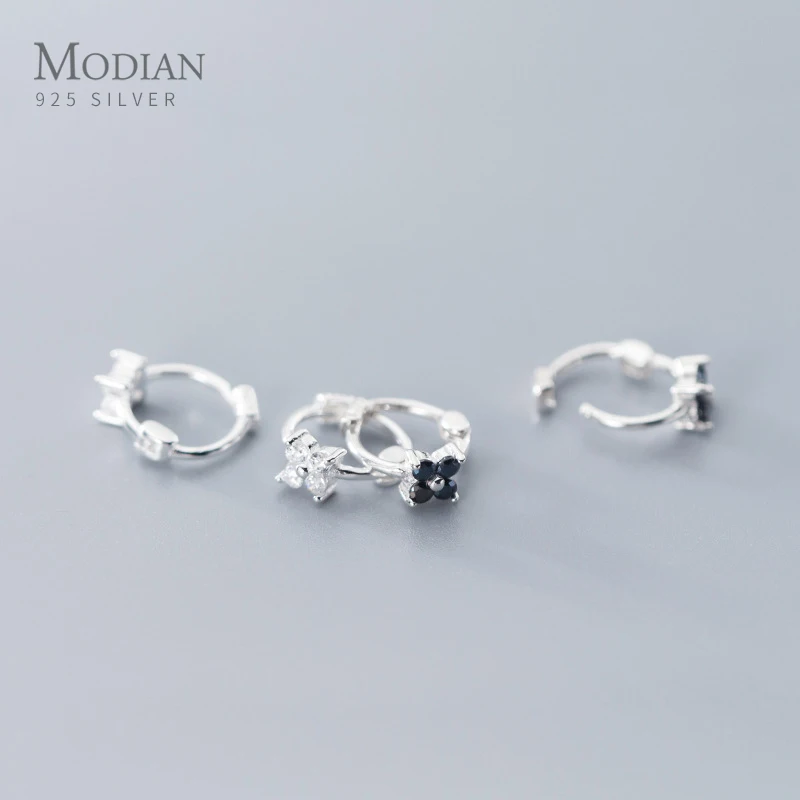 Modian Искрящийся черный циркон цветы кольца в виде капель с кристаллами форме