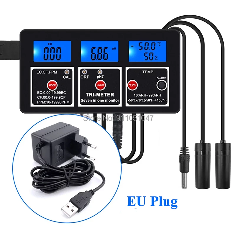 PH EC TDS ORP CF измеритель влажности 7 в 1 монитор качества воды Acidimeter тестер