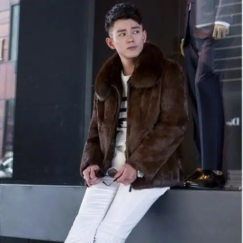 Повседневная мужская зимняя одежда 2019 пальто из искусственного меха мужской