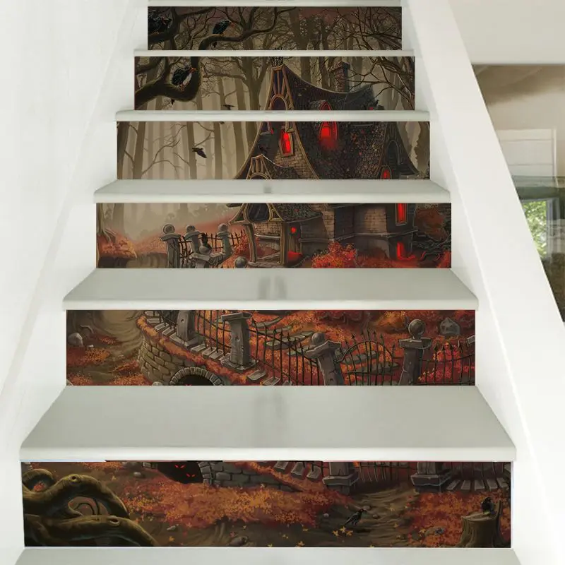 Наклейка для лестницы на Хэллоуин украшение дома с привидениями наклейка