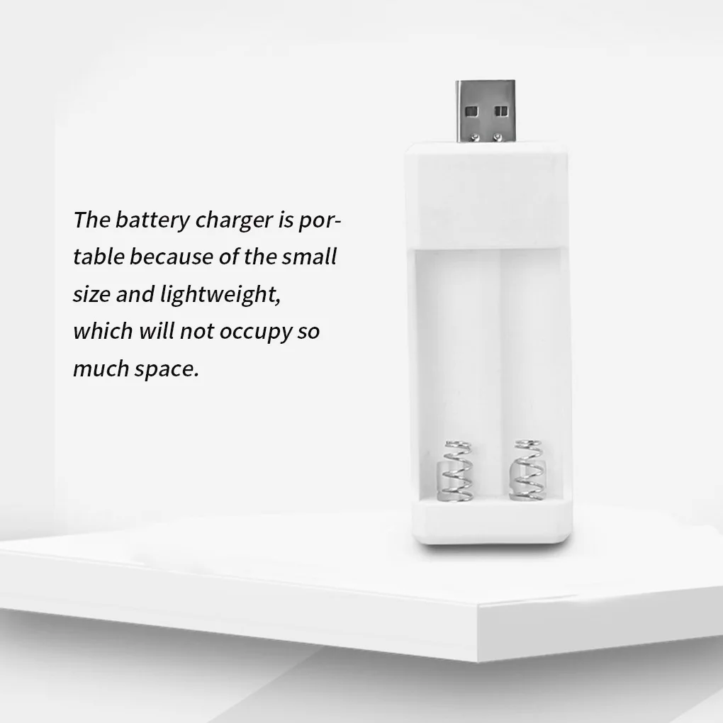 Зарядное устройство USB с 2 слотами для батарей AA/AAA, устройство для зарядки аккумуляторов с дистанционным управлением, микрофоном, камерой, цифровой мышью - изображение