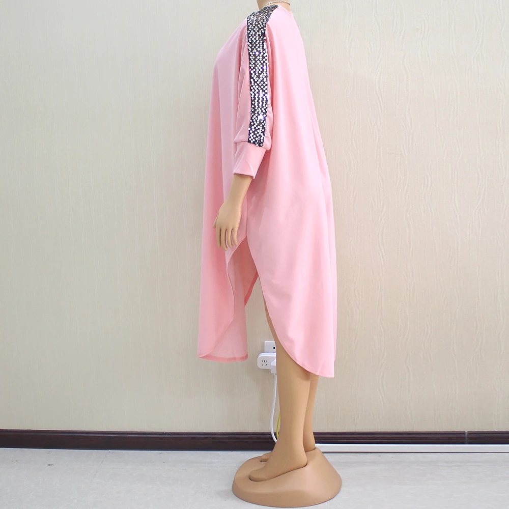 Женское платье в африканском стиле расшитое блестками богемное с рукавами