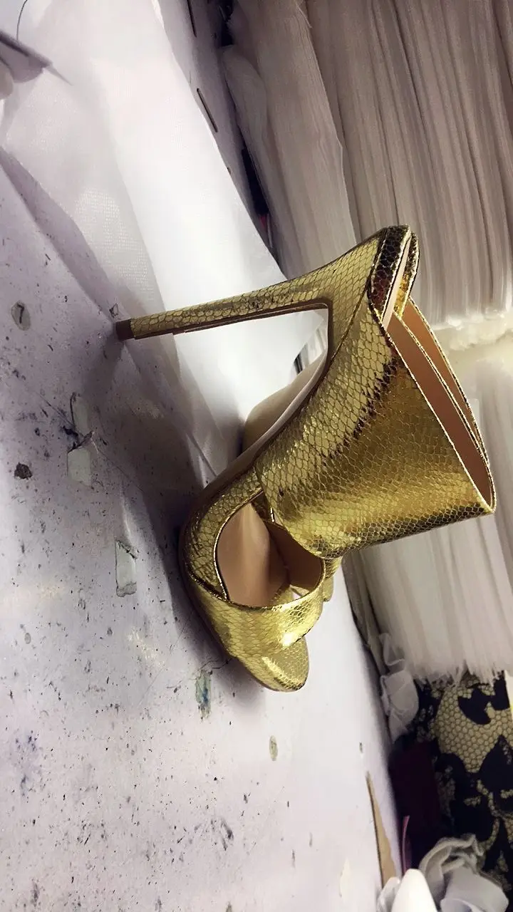 

summer new 2021 thin high heel sandals single heel sandals female gold silver Fish Mouth toe