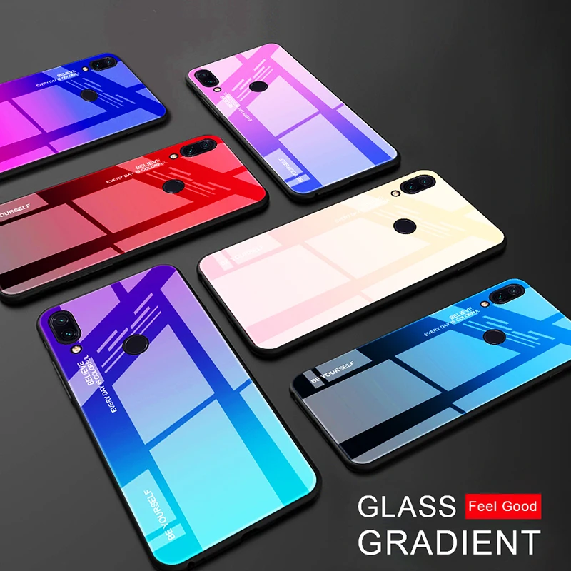 Фото Чехол из закаленного стекла для Xiao mi Pocophone F1 A1 5X A2 6X цветной градиентный чехол Red 5 Чехол из закаленного стекла для Xiao mi Pocophone F1 A1 5X A2 6X цветной градиентный чехол Red 5