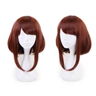 Женский короткий парик Моя геройская Академия Uraraka Ochako, коричневый парик для косплея, термостойкий парик для героев Академии + бесплатная шапочка для парика