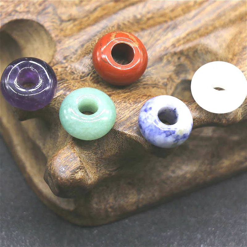 Бусины с натуральным кристаллом бусины большим отверстием для изготовления