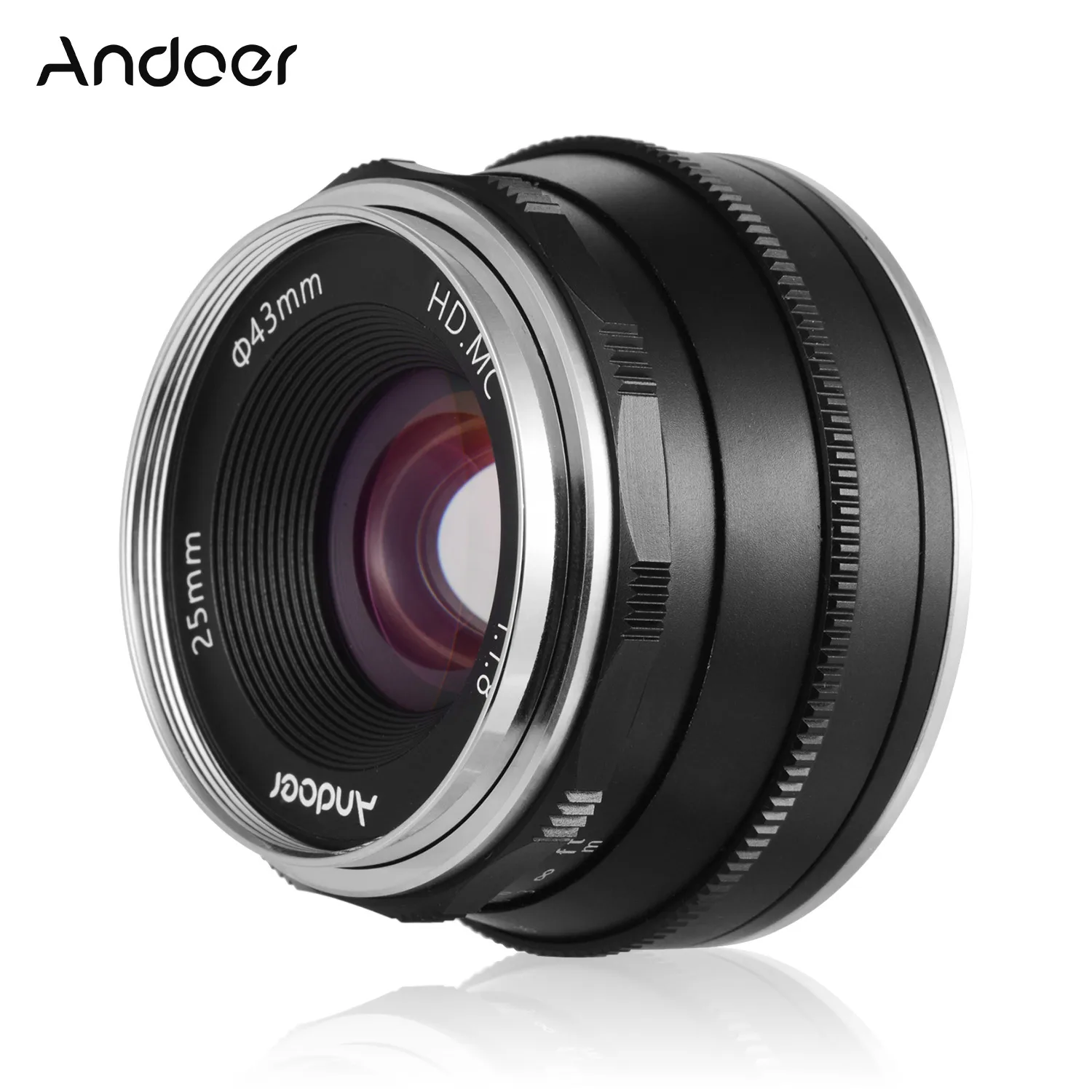 Andoer с фокусным расстоянием 25 мм F1.8 ручной фокусирующий объектив широкой