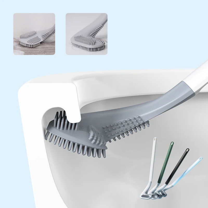 

Long Handle Toilet Cleaning Brush Silicone Toilet Brushes for Bathroom Toilet Cleaning Brush Bendable Silicone Brush Head