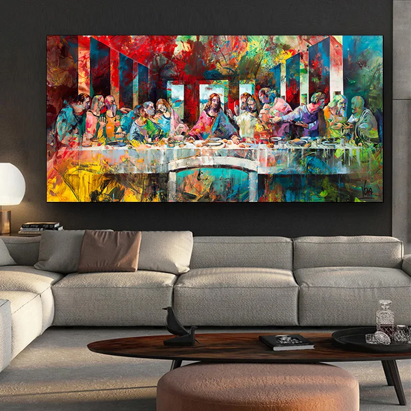 

Famous Paintings Da Vinci's Last Supper Graffiti Art Classical Art Decorative Painting Wall Art Oil Painting Room Decoration