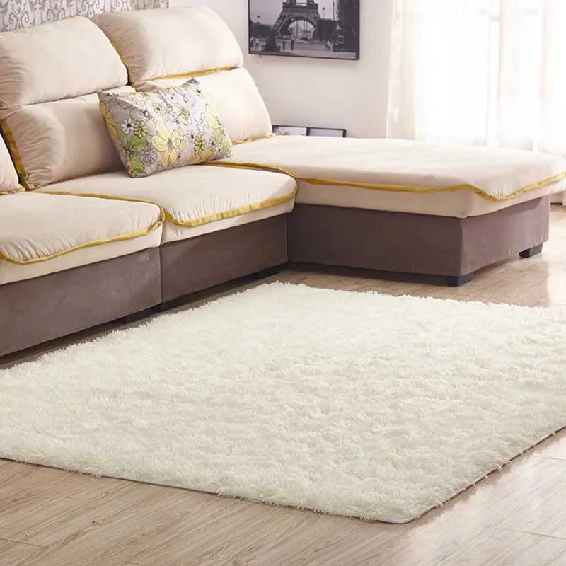 beige white Мягкий пушистый большой коврик для ног коврики для йоги прикроватные ворсистые коврики для детской комнаты - Цвет: beige white
