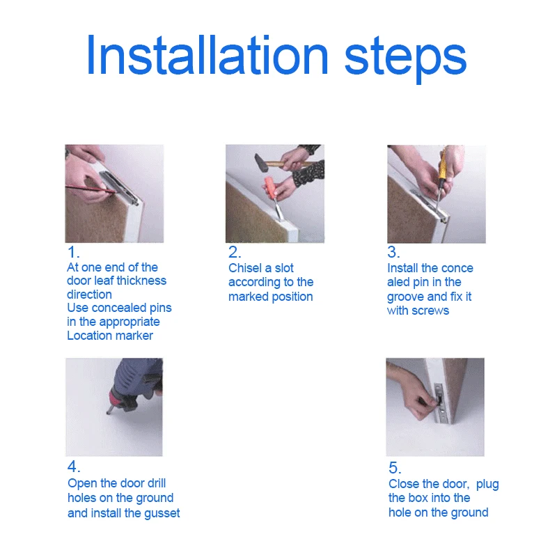 Скрытая дверная защелка из нержавеющей стали 4/6/8/10 дюйма | Обустройство дома