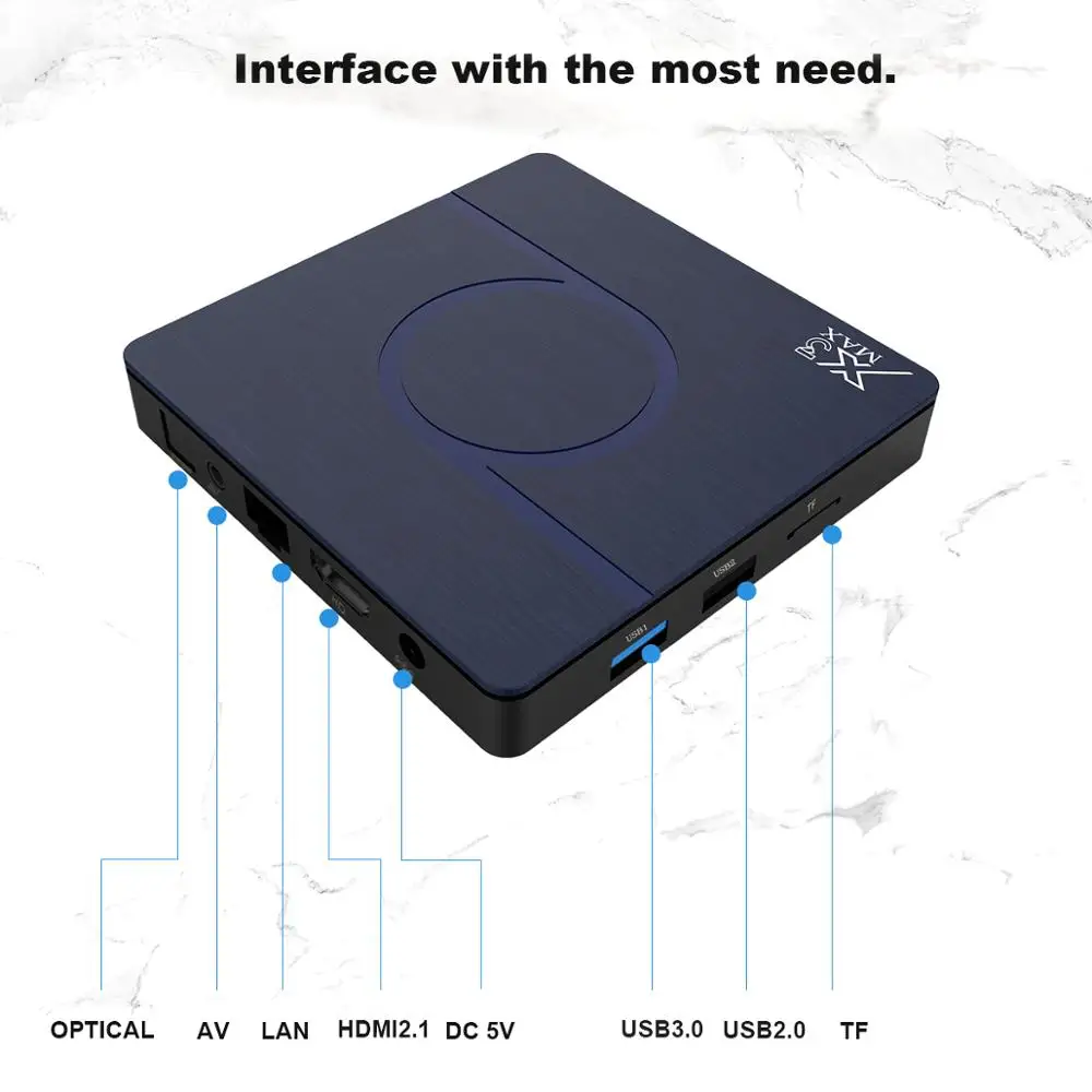 ТВ приставка X3 MAX для Smart TV Android 9 0 Amlogic S905X3 4 ГБ 64 8K 1080P HD медиаплеер двойной Wi Fi Netflix