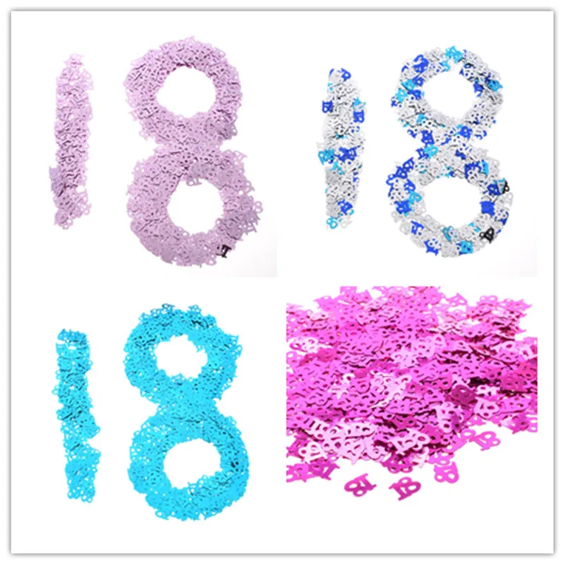 18th лет Happy День рождения украшения Разбрасыватели конфетти для стола Фольга