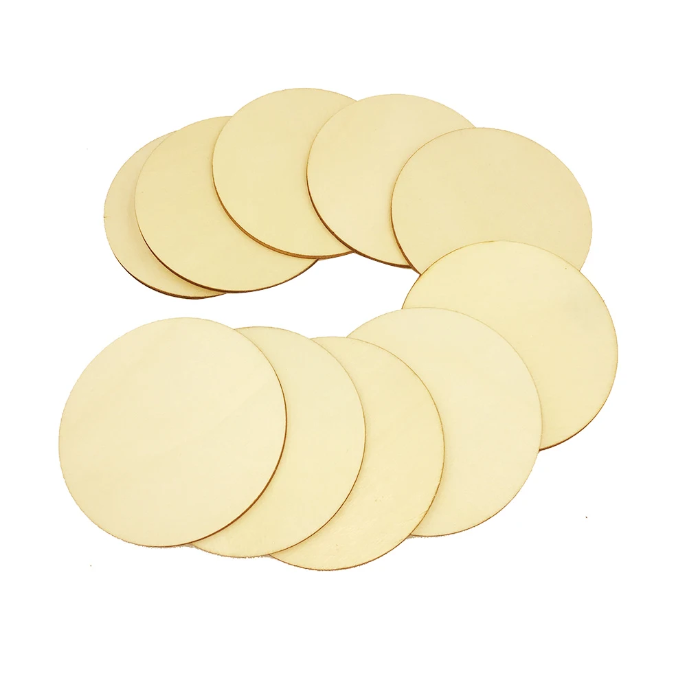 Круглые деревянные нарезанные Крашеные чипсы 50 шт. диски DIY домашнее украшение