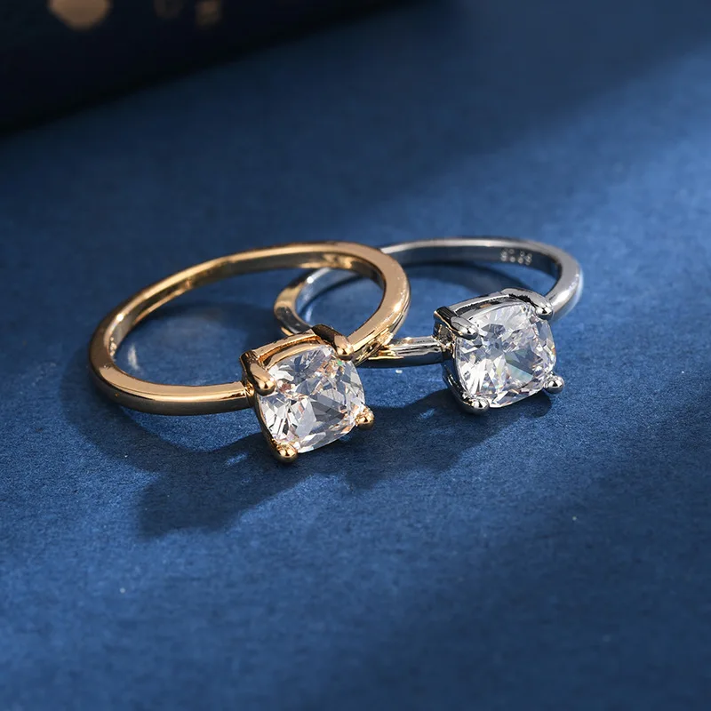 

VENTFILLE 925 Sterling Silver Zircon Inlaid Shiny Ring Feminine Temperament Simple Wind Closed Ring Wild Retro Exquisite Gift