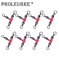10pcslot solid ring fishing tackle accessory equipment fishing rolling triple swivels bearing connector fish hooks