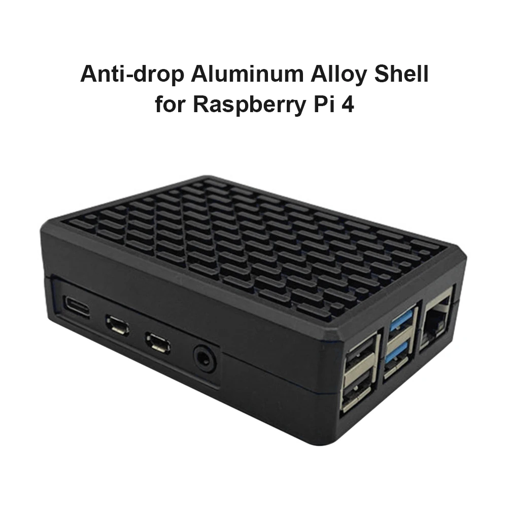 

Aluminum Alloy Case Metal Shell Passive Cooling Enclosure Heat Dissipation for Raspberry Pi 4 Model B Accessories