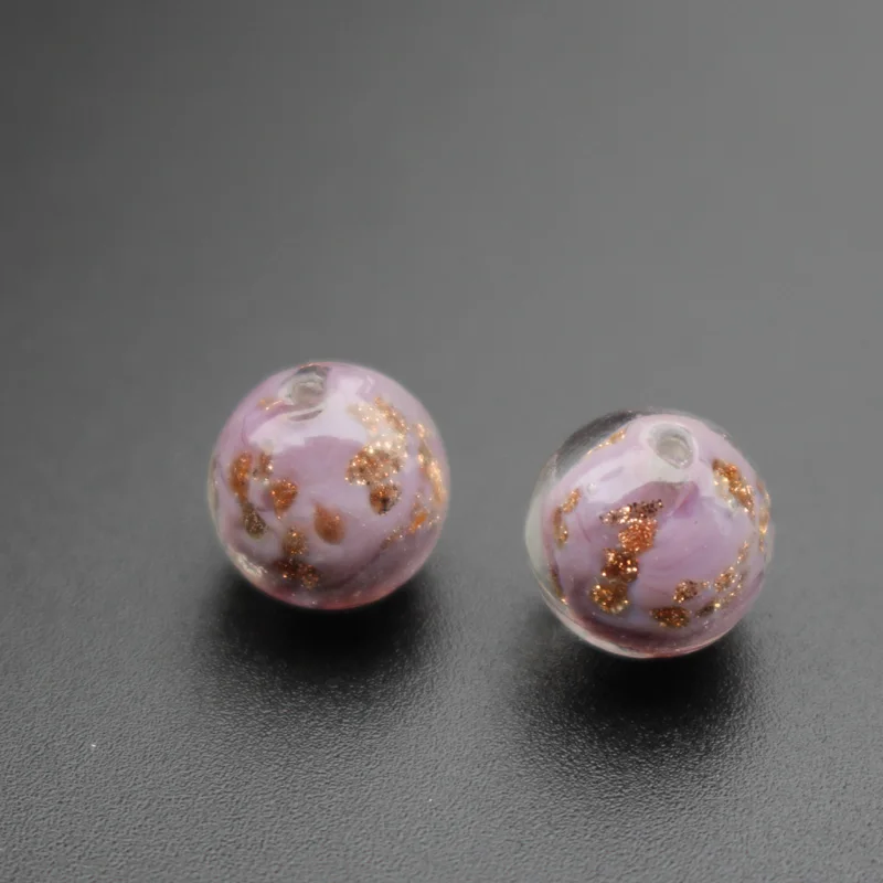 Стеклянные бусины Lampwork 10 шт./лот мм 12 однотонные фиолетовые круглые с блестящим