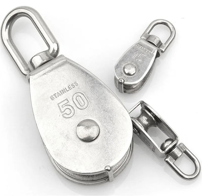 M50& M75& M100 304 одноколёсный роликовый блок из нержавеющей стали или двухосный двойной приводной ремённой шкив поворотный шкив блок скалолазания аксессуары