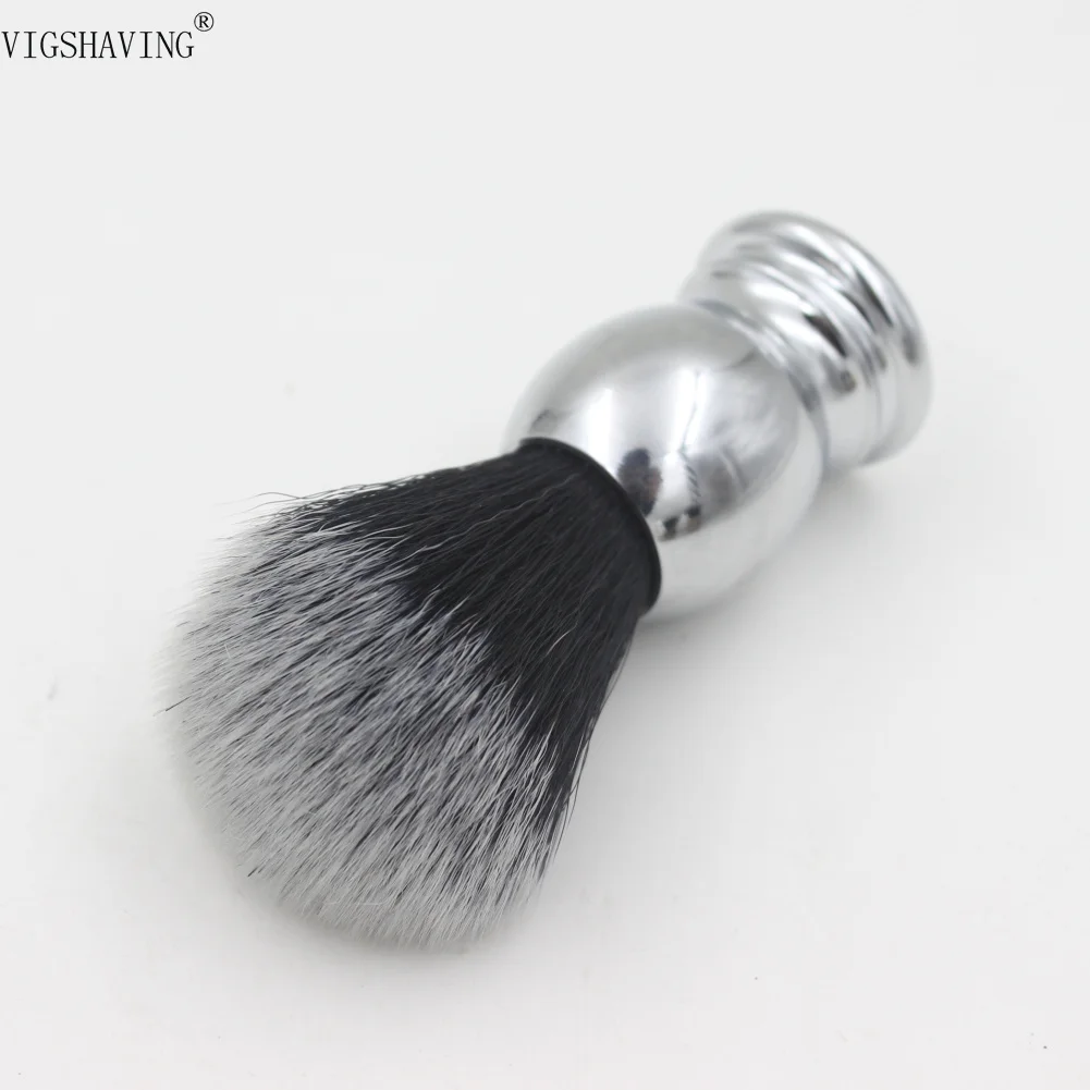Хромированная металлическая ручка Черная синтетическая щетка для бритья
