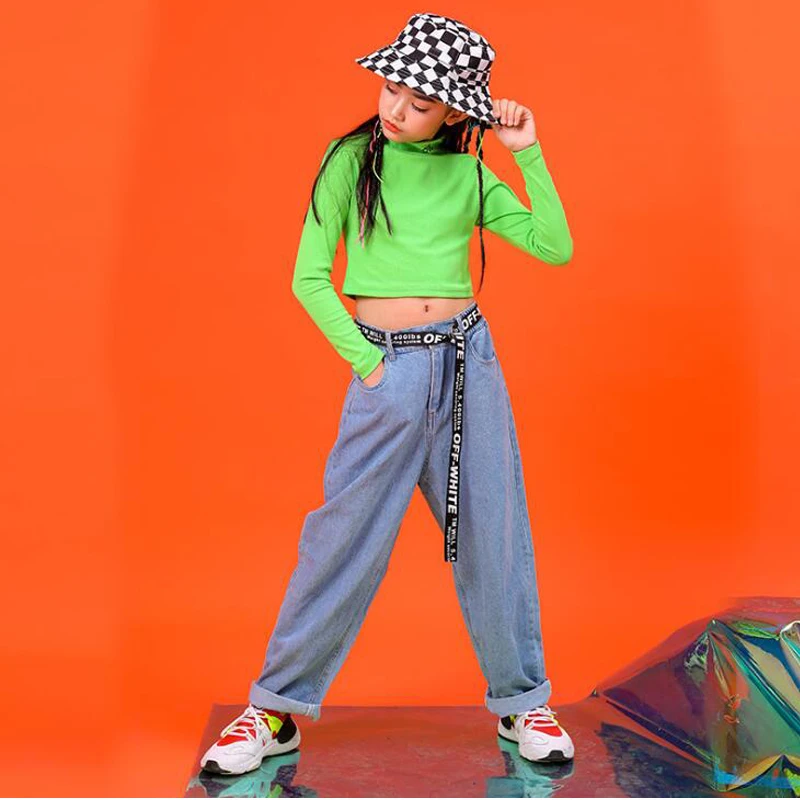 Детская одежда для бальных танцев в стиле хип хоп толстовка с высоким воротником