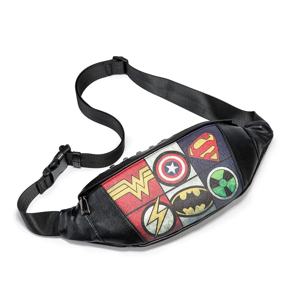 

Нагрудная сумка из искусственной кожи для мужчин, аниме сумочки через плечо, сумка для бега в Корейском стиле, уличные повседневные водонеп...