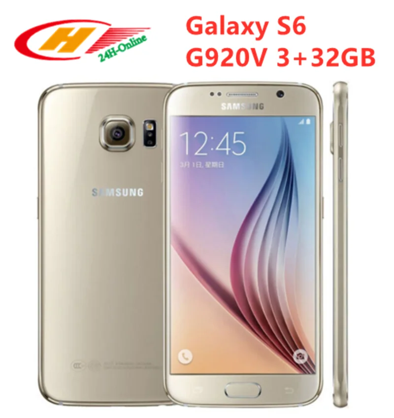 Разблокированный телефон samsung Galaxy S6 G920V Восьмиядерный 5,1 дюймов 16 МП 3 ГБ ОЗУ 32 Гб ПЗУ NFC Беспроводное зарядное устройство