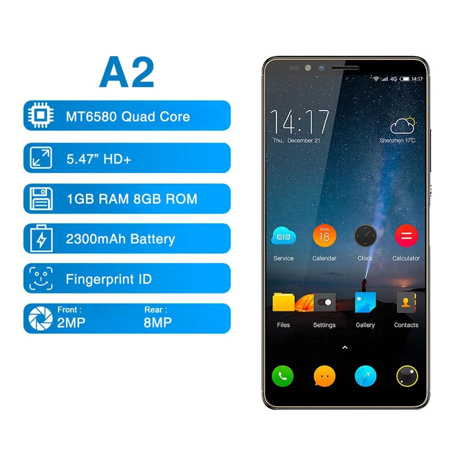 Elephone A2 5 47 &quot18: 9 мобильный телефон Android 8 1 MT6580 четырехъядерный HD + ГБ Мп 2 МП