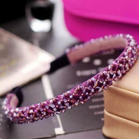shiny rhinestone hair band crystal hair hoop handmade fish line beaded light pink 2019 fashion black shiny rhinestone headband