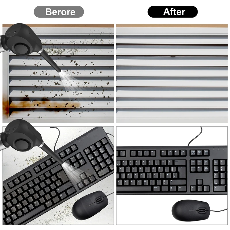 

Electric Air Duster Handheld Rechargeable Air Blower for Keyboards Cleaning 652E