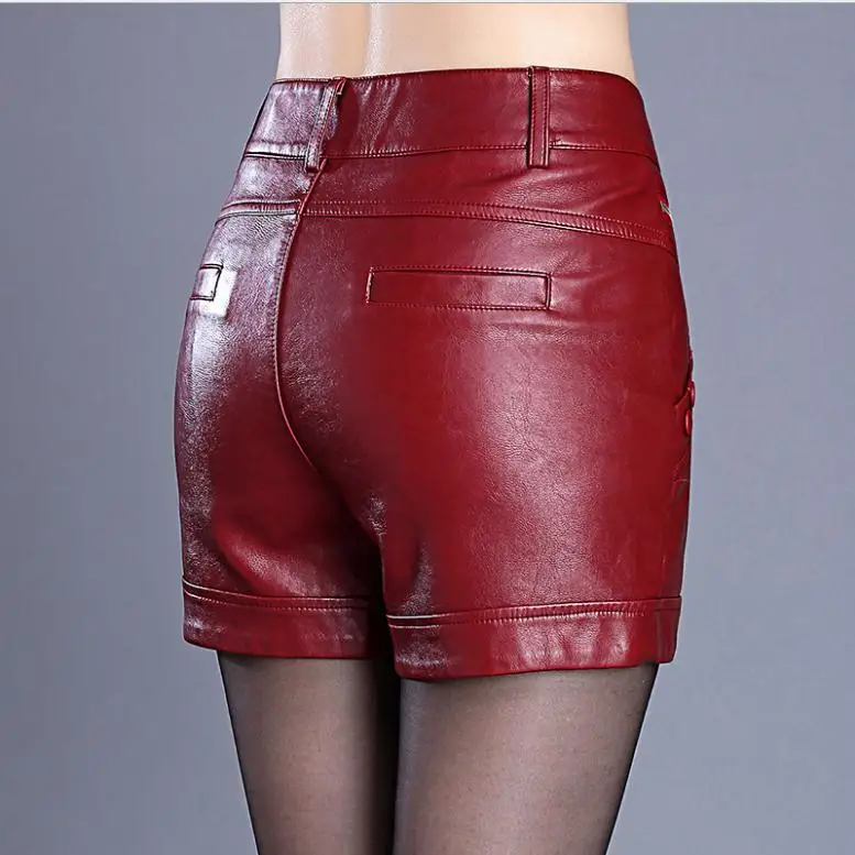Новые женские сексуальные шорты из искусственной кожи боковые скинни на молнии