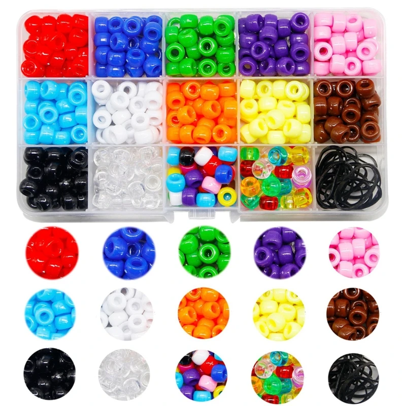 

Dreadlocks Jewelry Decor Kit Colorful Resin Dreadlocks Beads DIY Hairstyle Accessories Plastic Wig Extension Tools