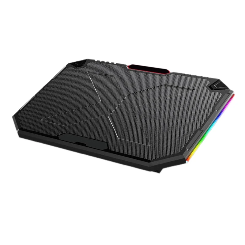 

Notebook Radiator Cools Down Fiercely 2x USB Ports Dustproof RGB Colored Light Effect Laptop Cooling Bracket Holder