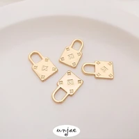 custom color 14k gold euro american lock chain pendant diy bracelet ear buckle earrings pendant accessories