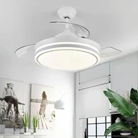 nordic modern invisible fan light white ceiling fan light simple dining room bedroom living room frequency conversion silent lam
