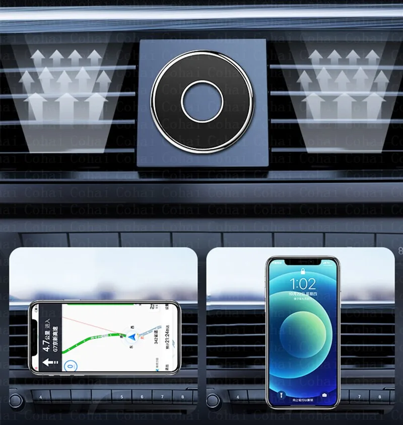 Magnetic Car Phone Holder For iPhone Samsung Xiaomi Smartphone Metal Magne Car Dashboard Stand Mount Holder Support For Wall