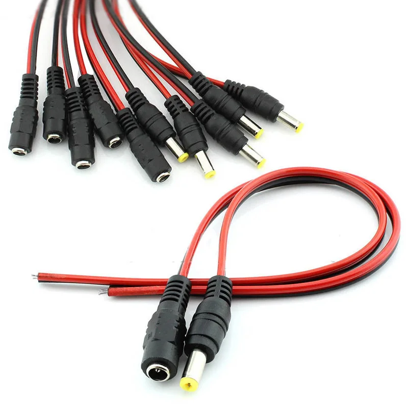 DC Power Lines Wire Jack Connector for LED driver/strip Connector/CCTV camera 5 Pair 12V 5.5*2.1mm New |