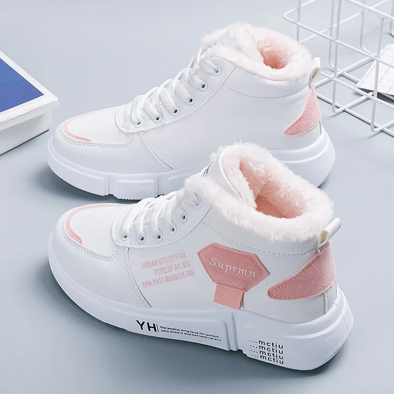 

Зимняя хлопковая обувь, женские теплые зимние сапоги, Повседневная бархатная обувь с высоким верхом, женская обувь