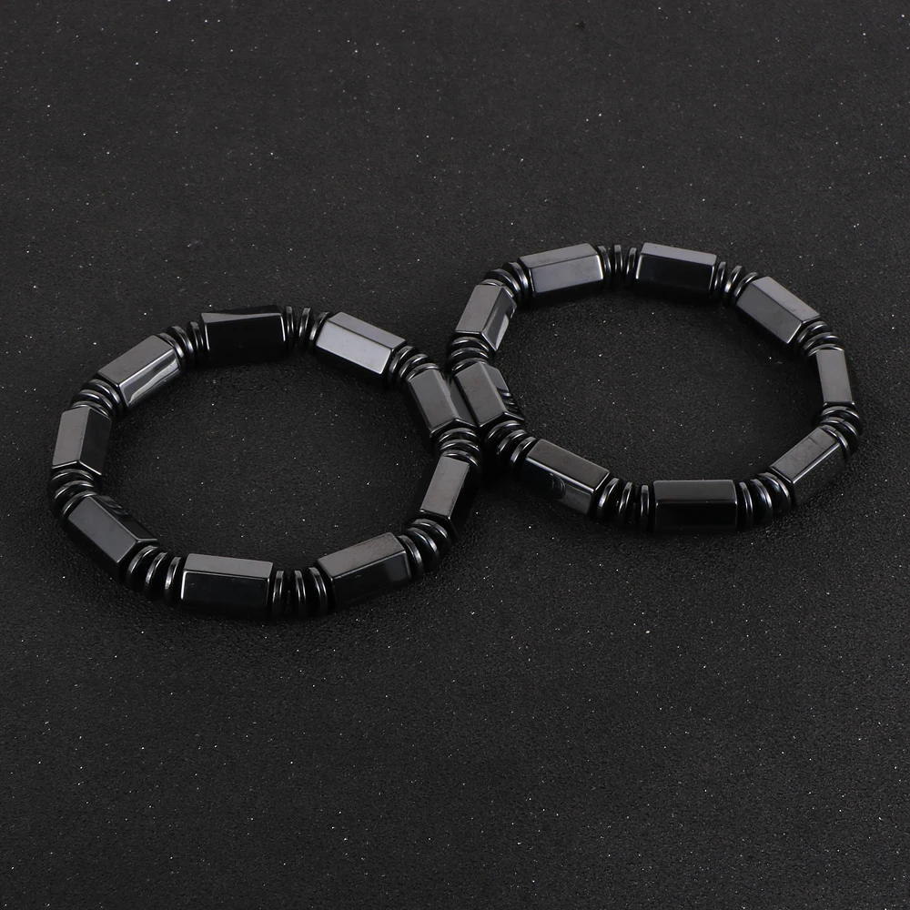 Мужской браслет из натурального камня AAAAA с магнитным гематитом и шестиугольными