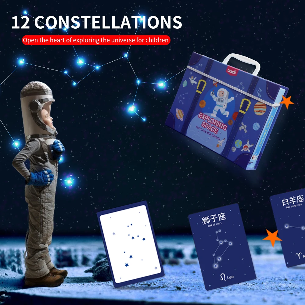 Обучающие головоломки Монтессори игрушки для изучения космоса магнитная