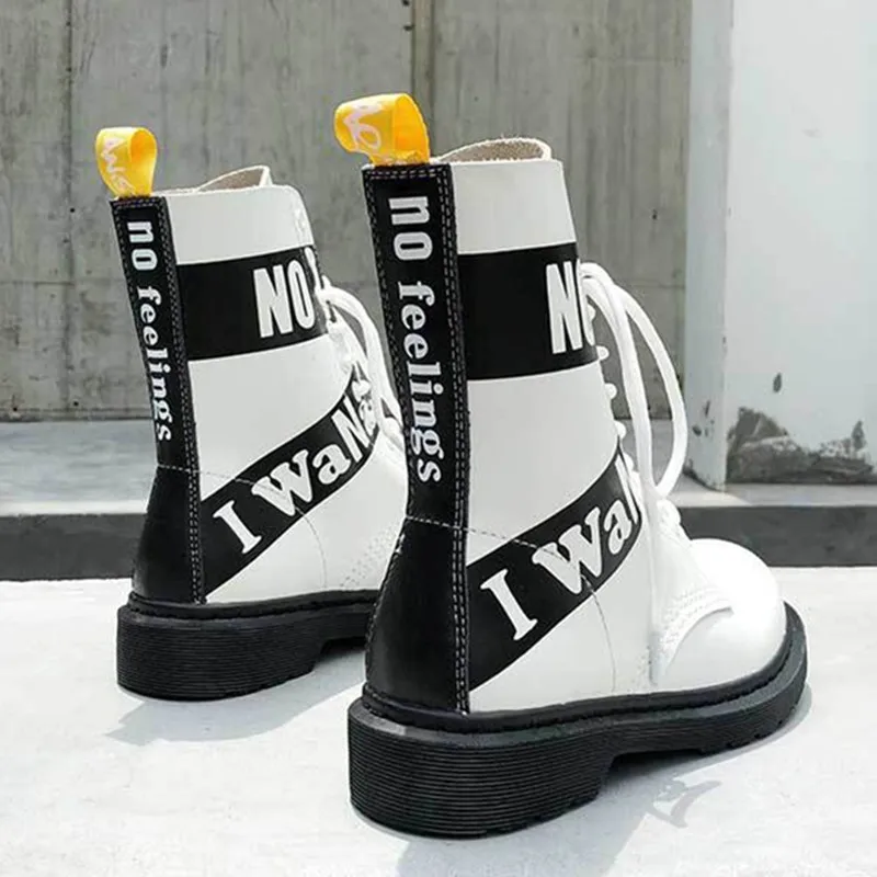 Женские черные мотоботы из натуральной кожи ботинки на платформе женская модная