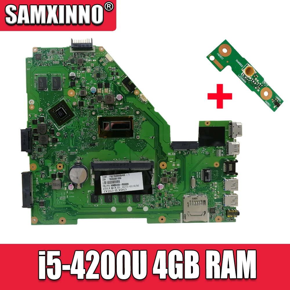 X550LD материнская плата для ноутбука For Asus A550L R510L Y581L K550L X550L X550LN X550LC i5 4200U 4 Гб RAM GT820M 8 *