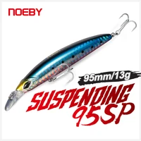 noeby 95sp suspending minnow fishing lure 95mm 13g long casting jerkbait artificial hard bait for pike bass fishing lures