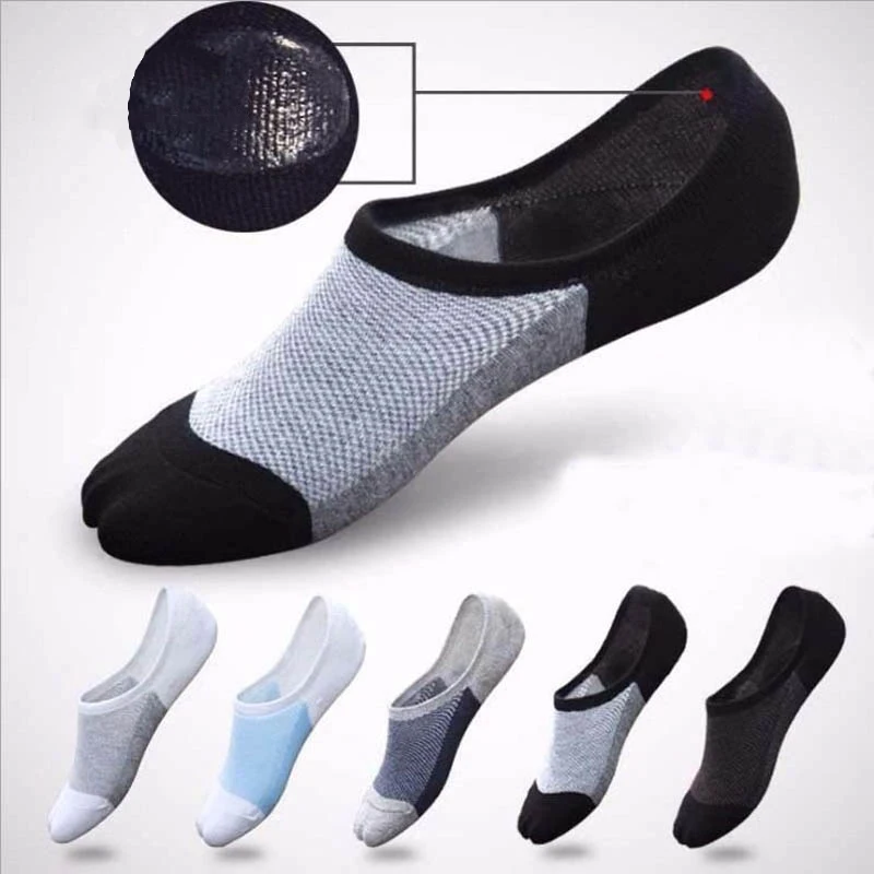 CXZD летние носки мужские тапочки бамбуковые волокна Нескользящие силиконовые